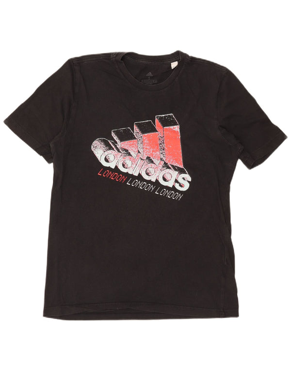 Adidas Mens Graphic T-Shirt Top Small Black Cotton