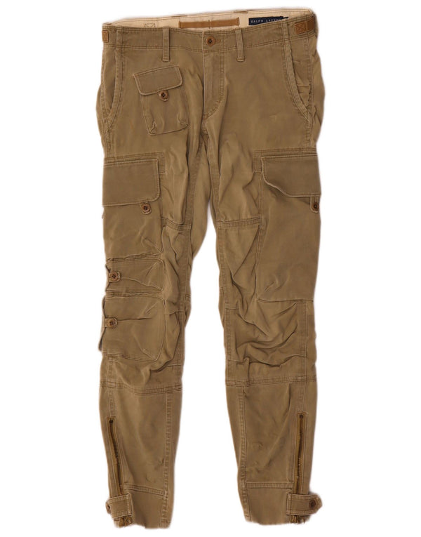 Ralph Lauren Womens Slim Cargo Trousers US 6 Medium W29 L28 Khaki Cotton