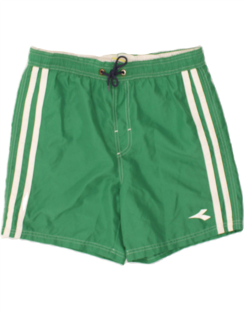 DIADORA Mens Sport Shorts Medium Green Polyester | Vintage Diadora | Thrift | Second-Hand Diadora | Used Clothing | Messina Hembry 