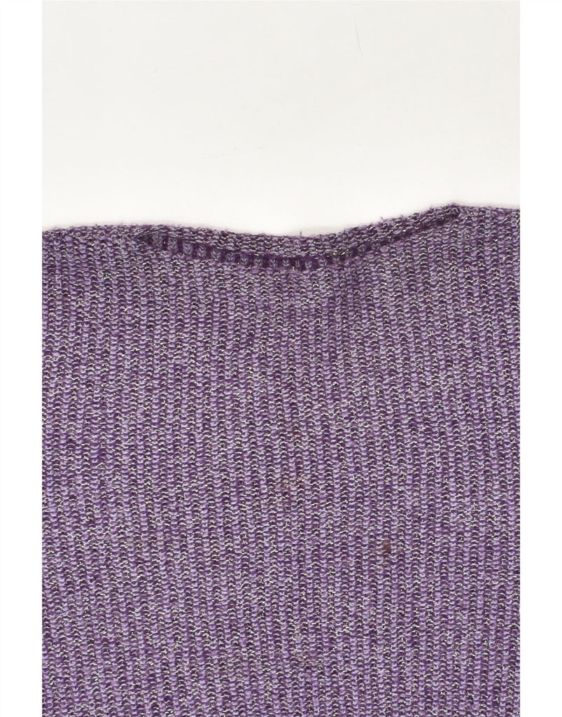 VINTAGE Womens Boat Neck Jumper Sweater UK 14 Medium Purple Flecked Vintage Vintage and Second-Hand Vintage from Messina Hembry 