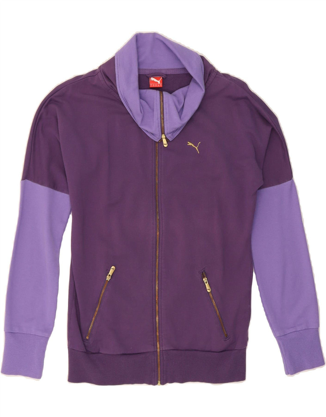 PUMA Womens Tracksuit Top Jacket UK 10 Small Purple Cotton Vintage Puma and Second-Hand Puma from Messina Hembry 