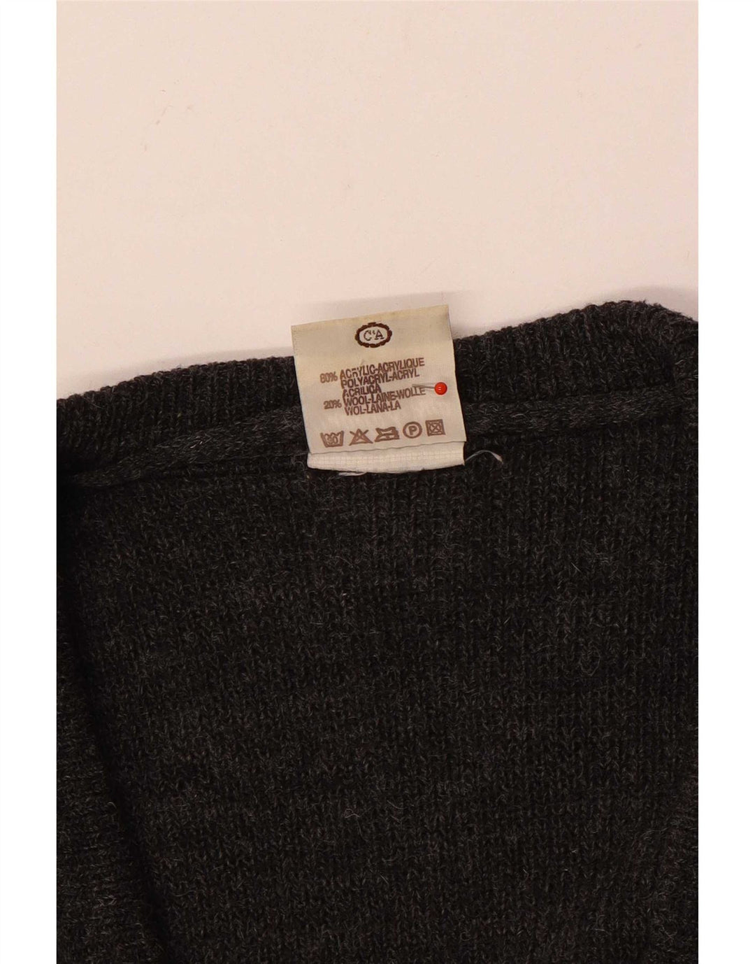 Angelo Litrico Mens Cardigan Sweater EU 48/50 Medium Grey Geometric Acrylic