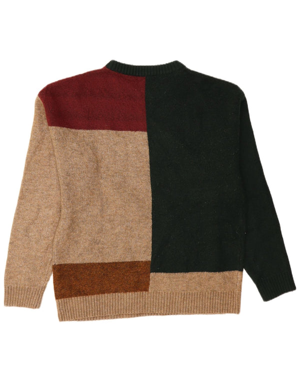 Zara Mens Boat Neck Jumper Sweater Large Multicoloured Colourblock