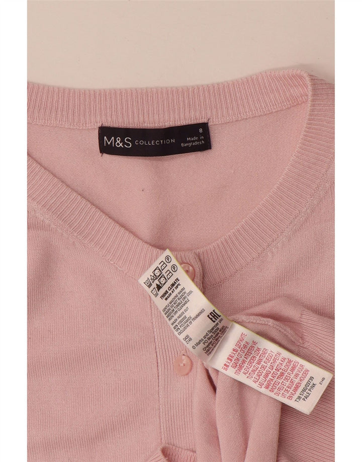 MARKS & SPENCER Womens Cardigan Sweater UK 8 Small  Pink Viscose