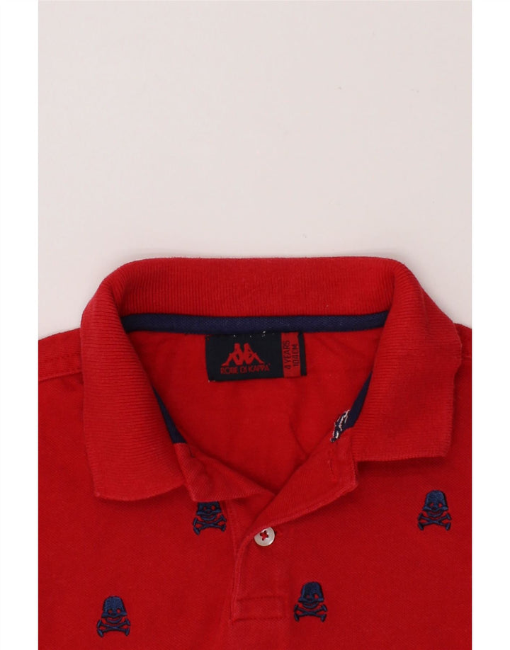 KAPPA Boys Graphic Polo Shirt 3-4 Years Red Cotton Vintage Kappa and Second-Hand Kappa from Messina Hembry 