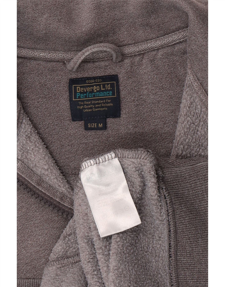 Vintage Mens Tracksuit Top Jacket Medium Grey Cotton