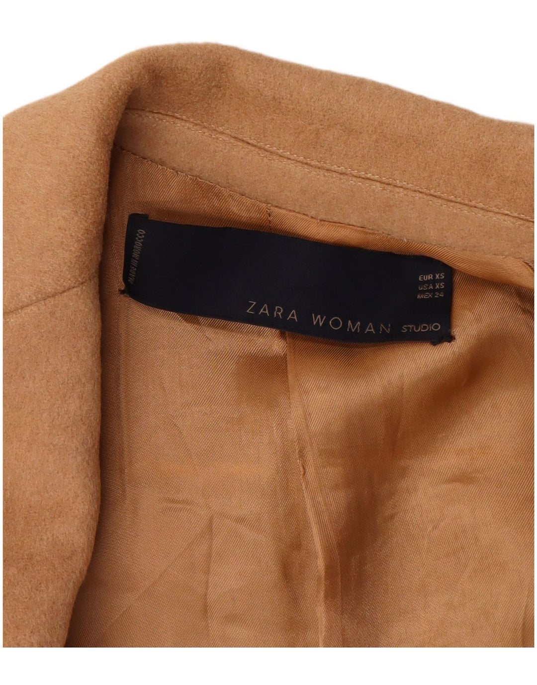 Zara Womens Overcoat UK 6 XS Beige