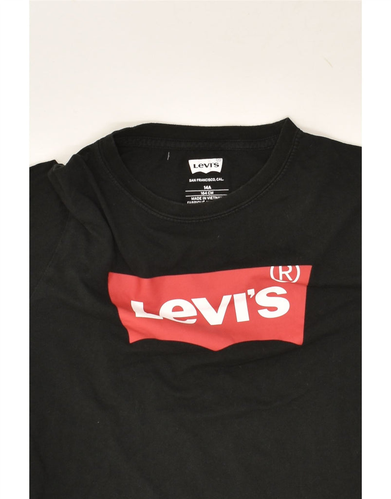 LEVI'S Boys Graphic Top Long Sleeve 13-14 Years Black Cotton | Vintage Levi's | Thrift | Second-Hand Levi's | Used Clothing | Messina Hembry 