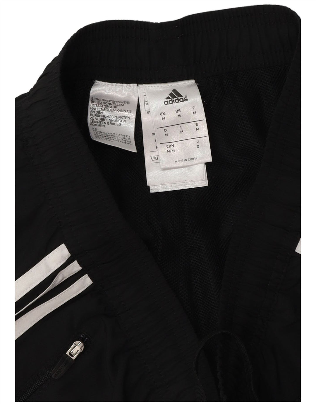 Adidas Mens Tracksuit Trousers Joggers Medium Black Striped Polyester