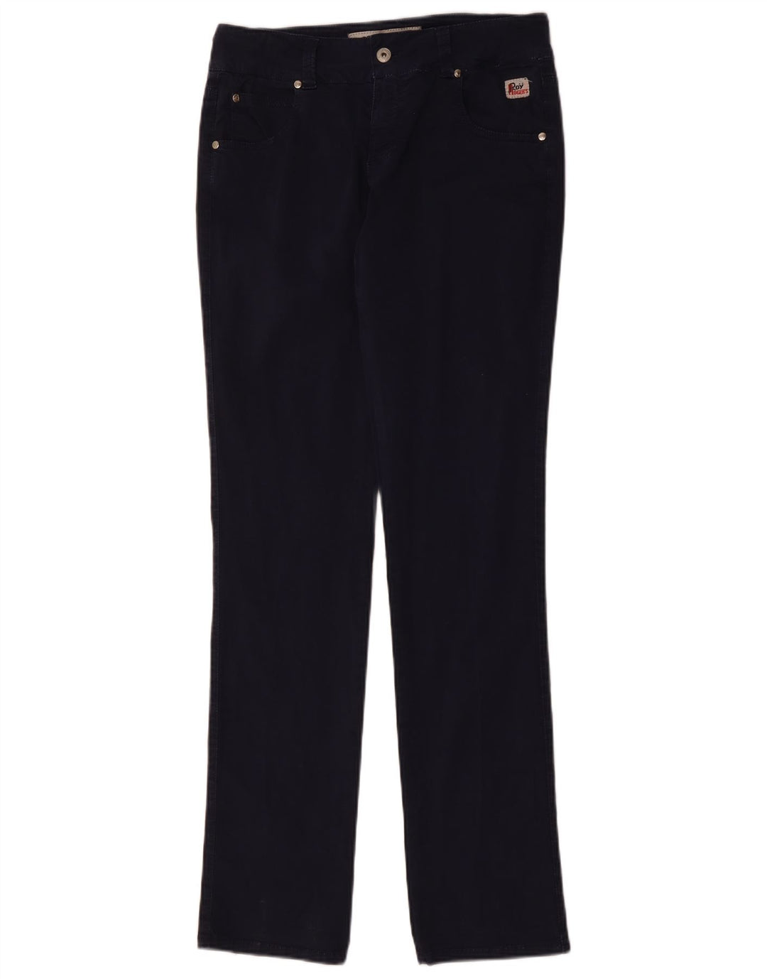 ROY ROGERS Womens Slim Casual Trousers W29 L34 Navy Blue Cotton