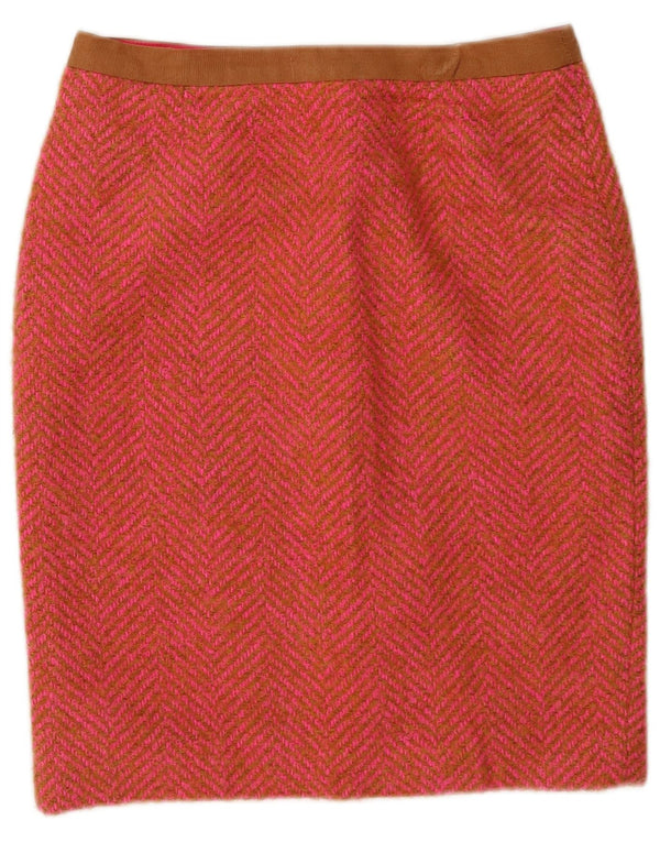 Boden Womens Pencil Skirt UK 10 Small W27 Pink Chevron Acrylic