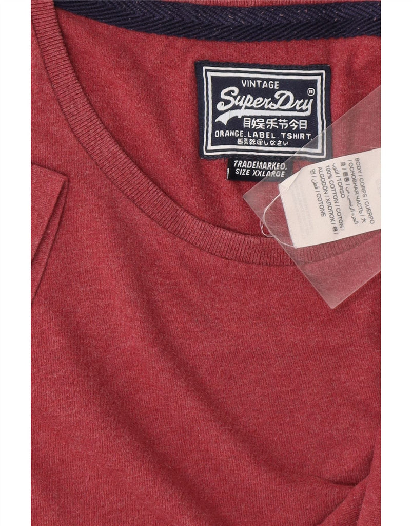 SUPERDRY Mens T-Shirt Top 2XL Maroon Cotton Vintage Superdry and Second-Hand Superdry from Messina Hembry 