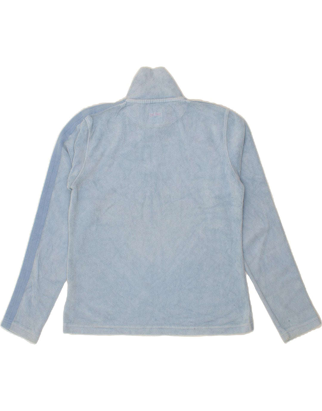 FAT FACE Womens Zip Neck Fleece Jumper UK 12 Medium  Blue Cotton Vintage Fat Face and Second-Hand Fat Face from Messina Hembry 