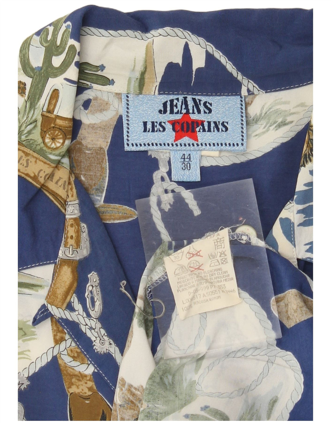 LES COPAINS Womens Abstract Pattern Shirt Dress IT 44 Medium Blue