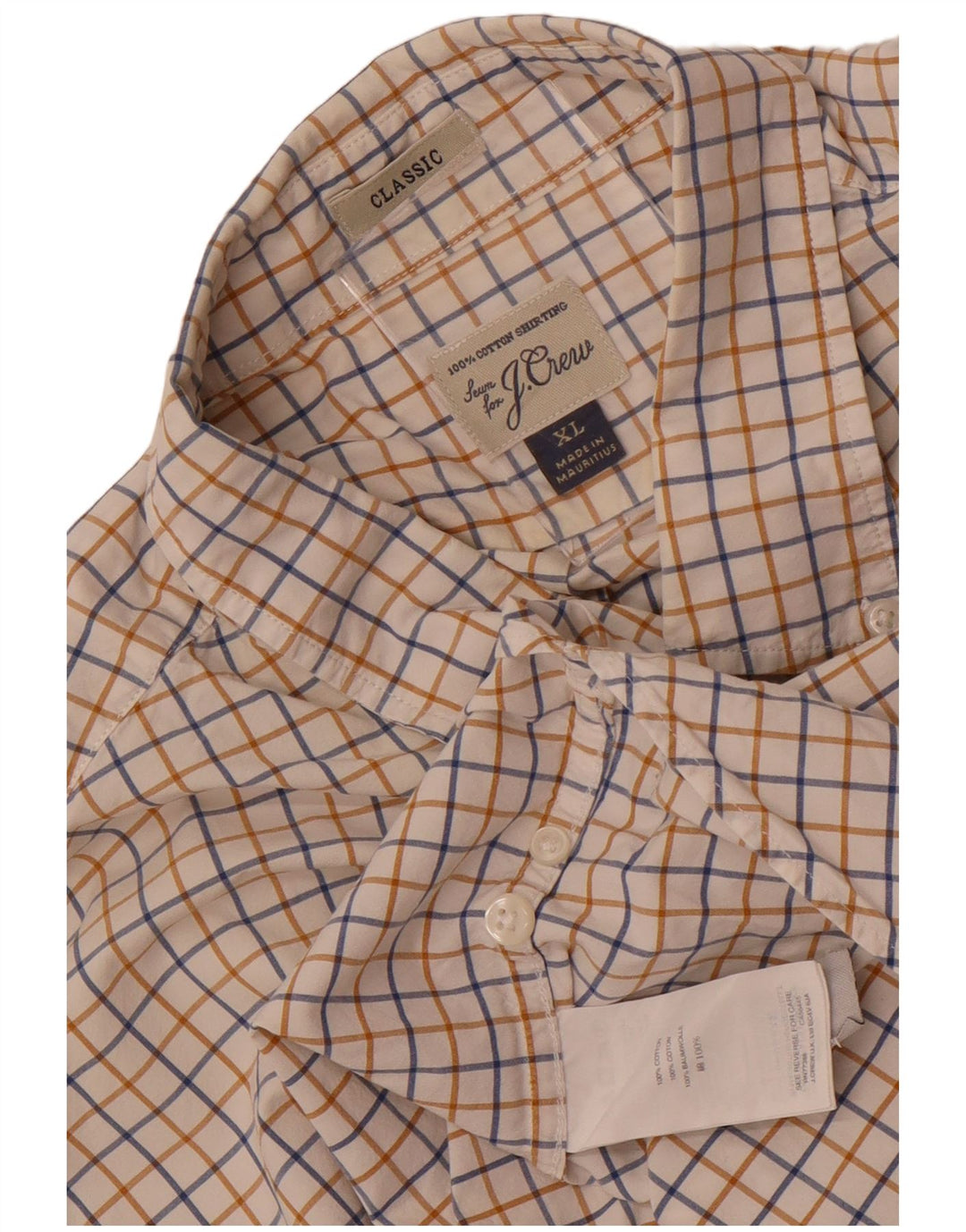 J. Crew Mens Classic Fit Shirt XL White Check Cotton