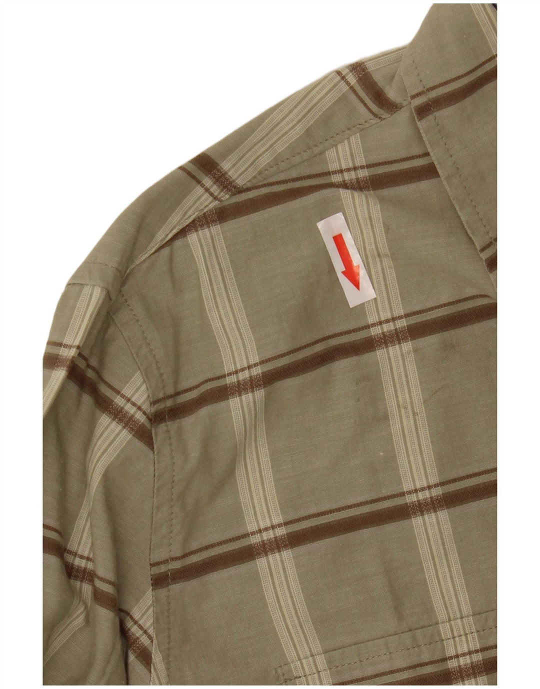 Timberland Womens Shirt UK 14 Medium Khaki Check Cotton