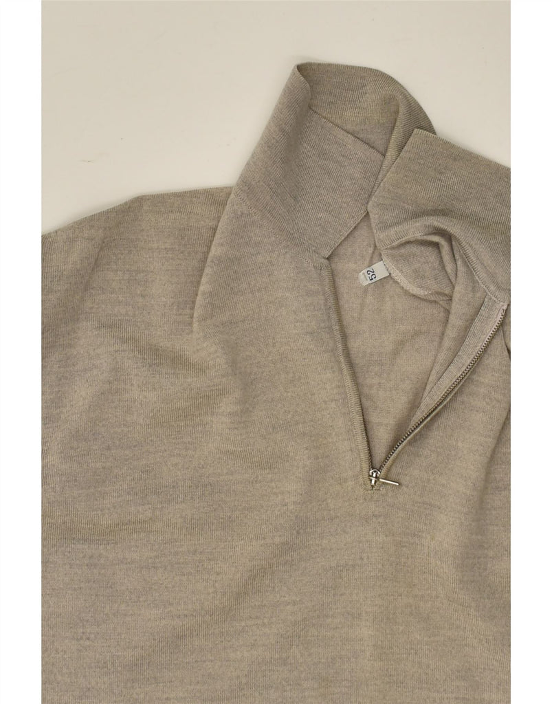 VINTAGE Mens Polo Neck Jumper Sweater IT 52 Large Grey | Vintage Vintage | Thrift | Second-Hand Vintage | Used Clothing | Messina Hembry 