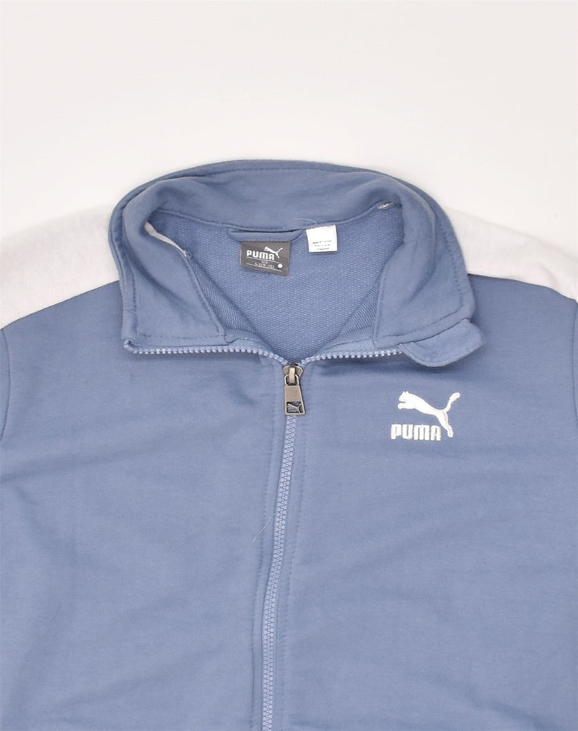 PUMA Boys Tracksuit Top Jacket 14-15 Years Large Blue Cotton | Vintage Puma | Thrift | Second-Hand Puma | Used Clothing | Messina Hembry 