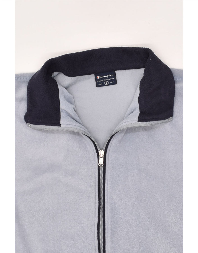 CHAMPION Mens Fleece Jacket UK 40 Large Blue Polyester | Vintage Champion | Thrift | Second-Hand Champion | Used Clothing | Messina Hembry 