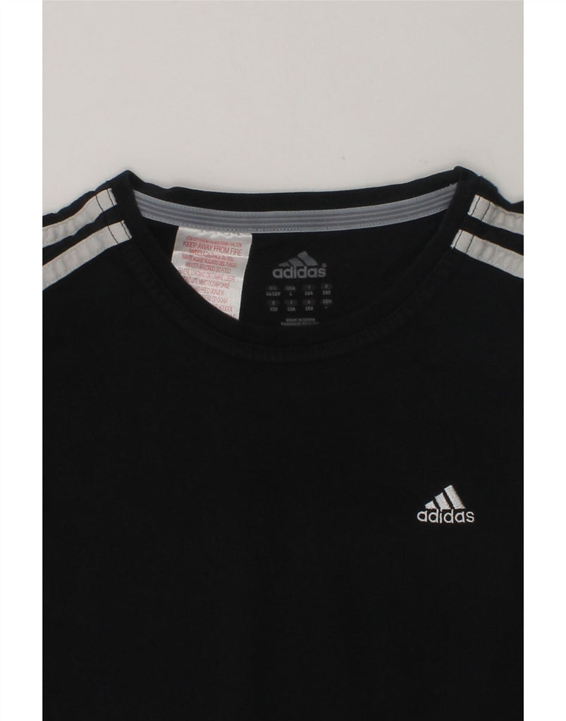 ADIDAS Girls T-Shirt Top 11-12 Years Black | Vintage Adidas | Thrift | Second-Hand Adidas | Used Clothing | Messina Hembry 