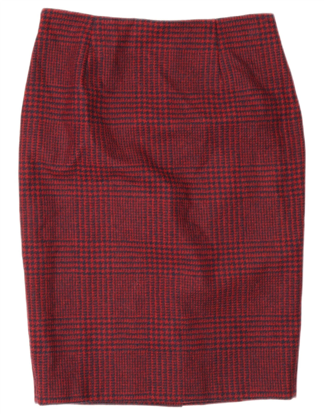 Hobbs Womens Pencil Skirt UK 10 Small W28 Red Houndstooth Wool