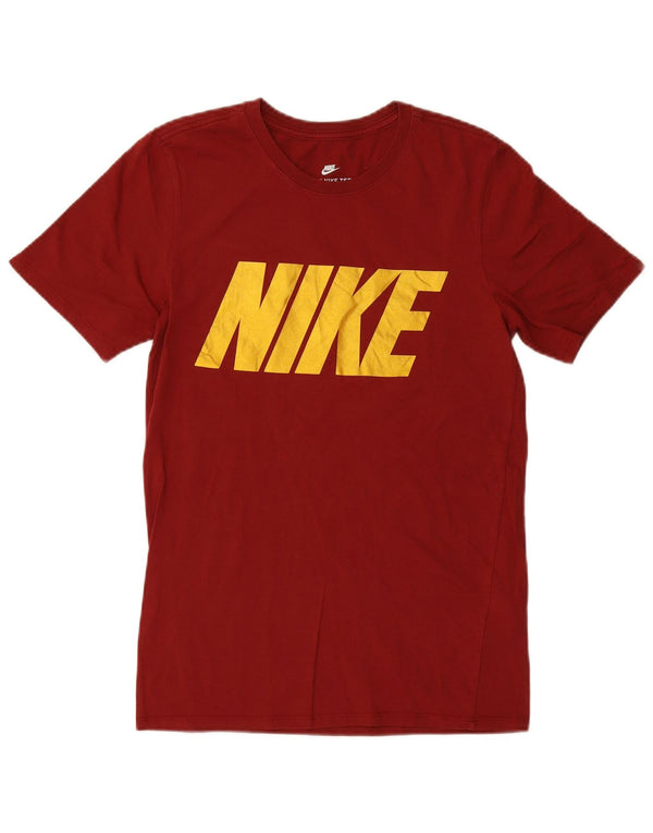 NIKE Mens Graphic T-Shirt Top Small Burgundy Cotton