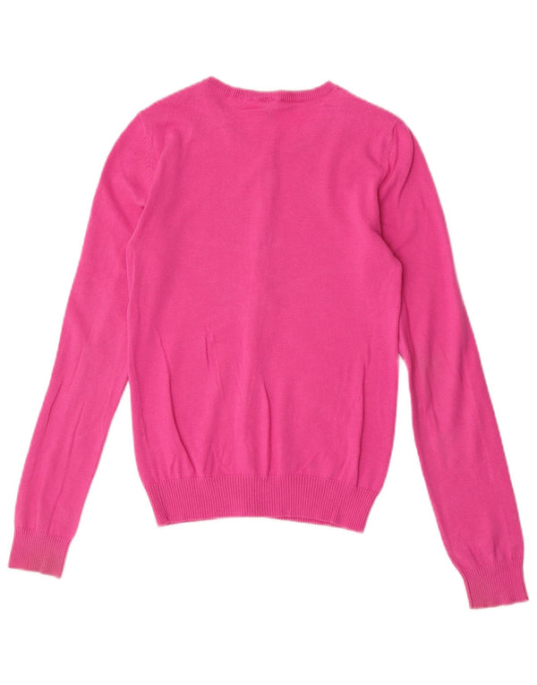 Benetton Womens Cardigan Sweater UK 8 Small Pink