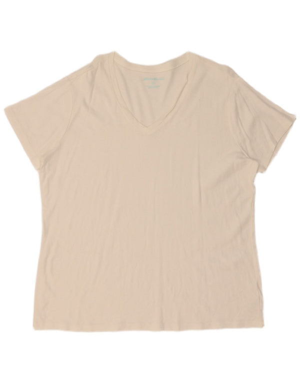 Eddie Bauer Womens T-Shirt Top UK 20 2XL White Cotton