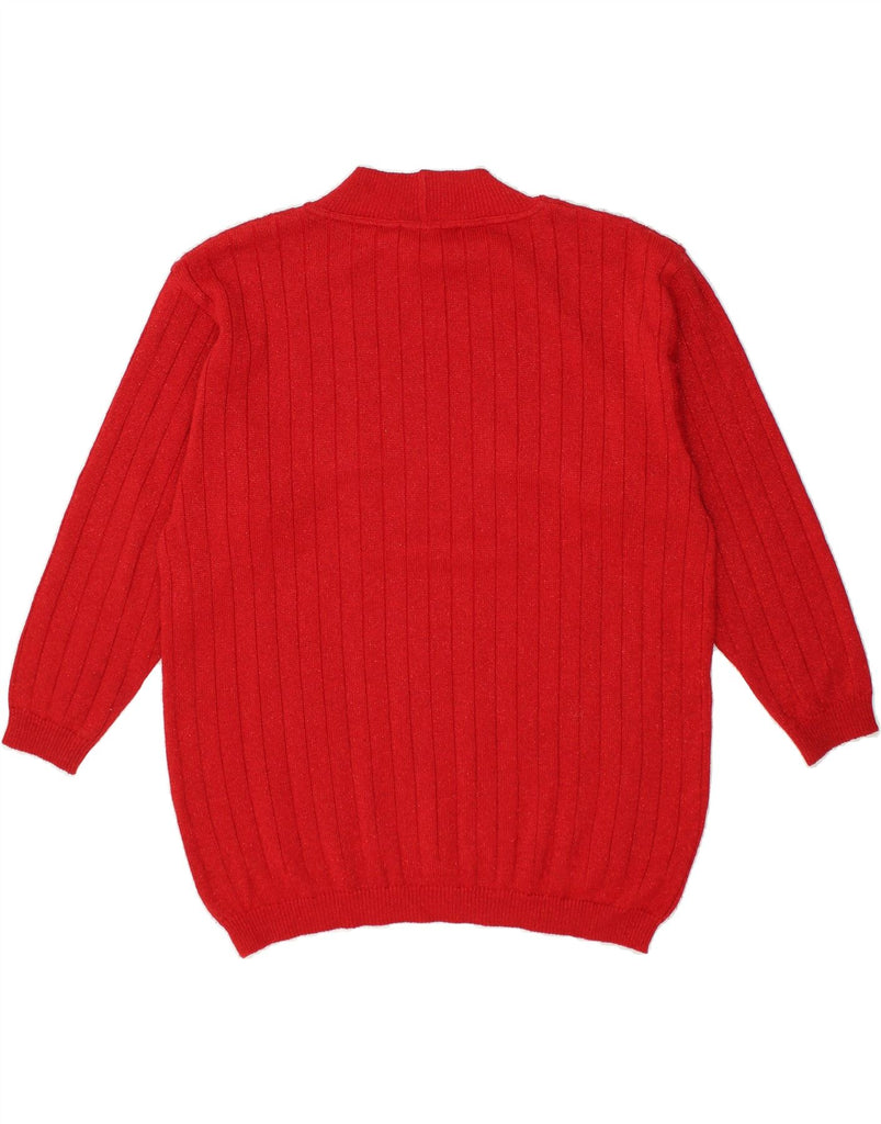 VINTAGE Womens Oversized Turtle Neck Jumper Sweater UK 14 Medium Red Wool | Vintage Vintage | Thrift | Second-Hand Vintage | Used Clothing | Messina Hembry 