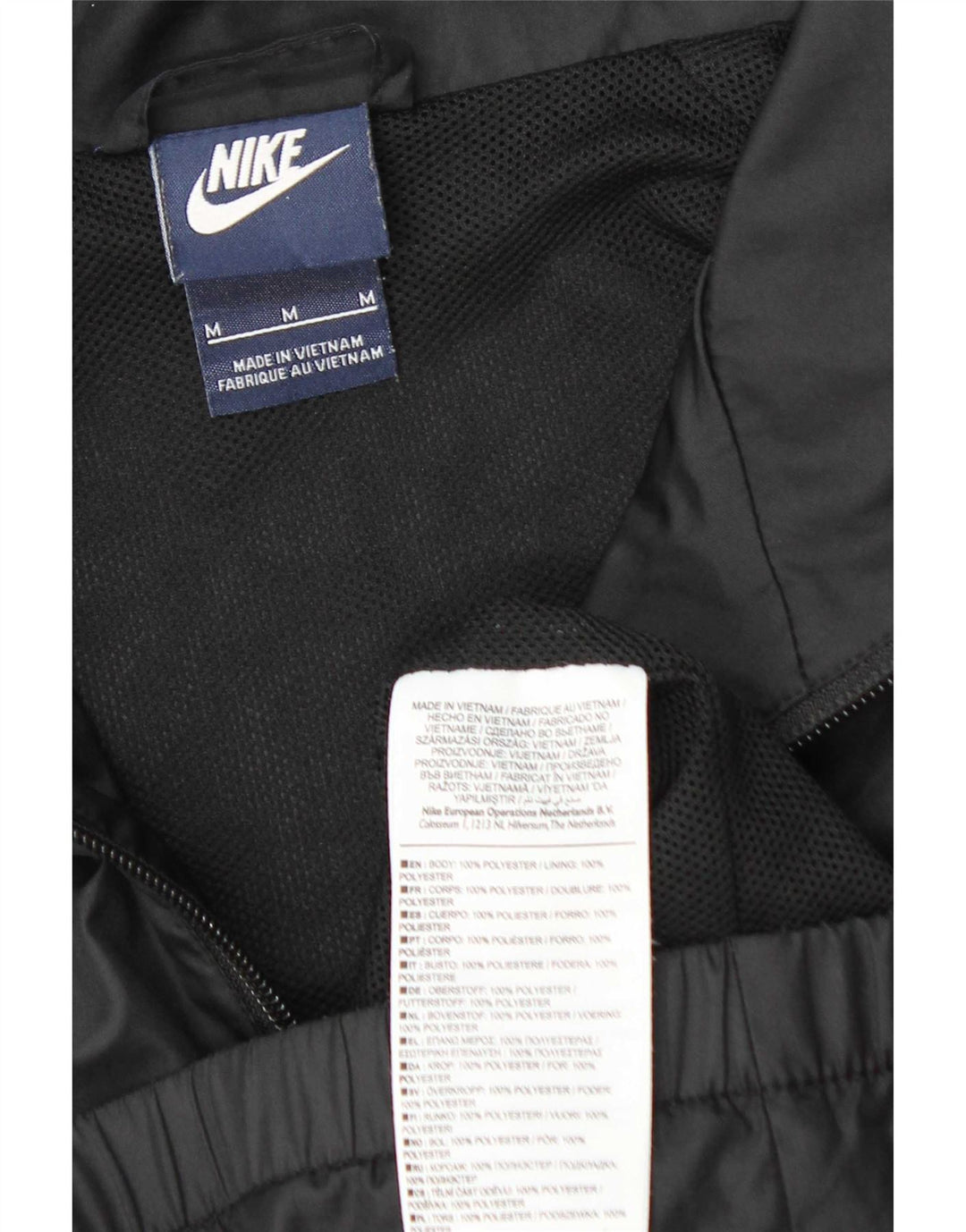 Nike Mens Rain Jacket UK 38 Medium Black Polyester