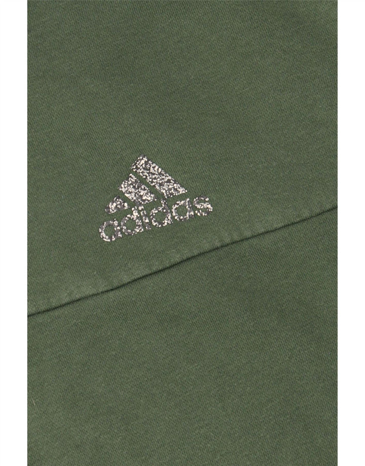 ADIDAS Mens Hoodie Jumper Medium Green Cotton