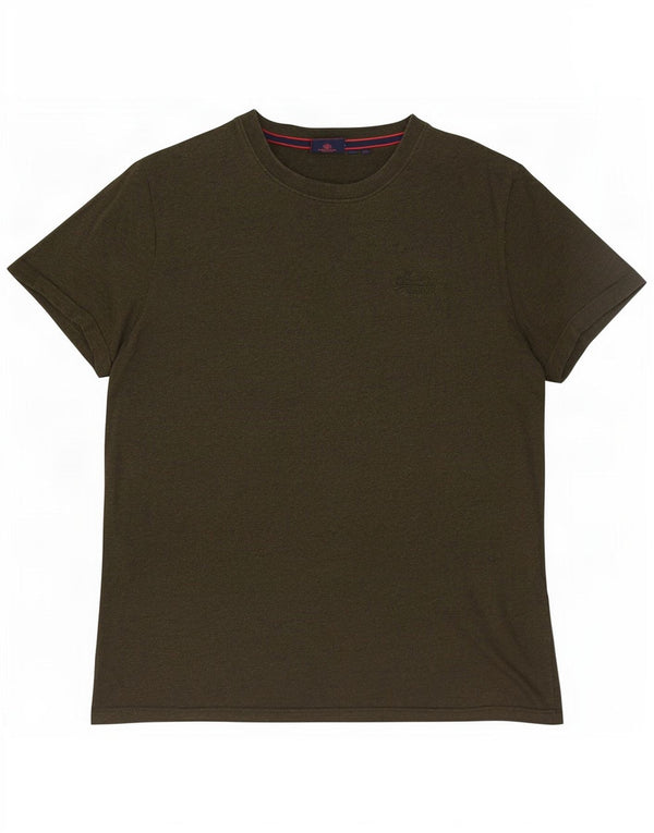 Superdry Mens T-Shirt Top XL Khaki Cotton