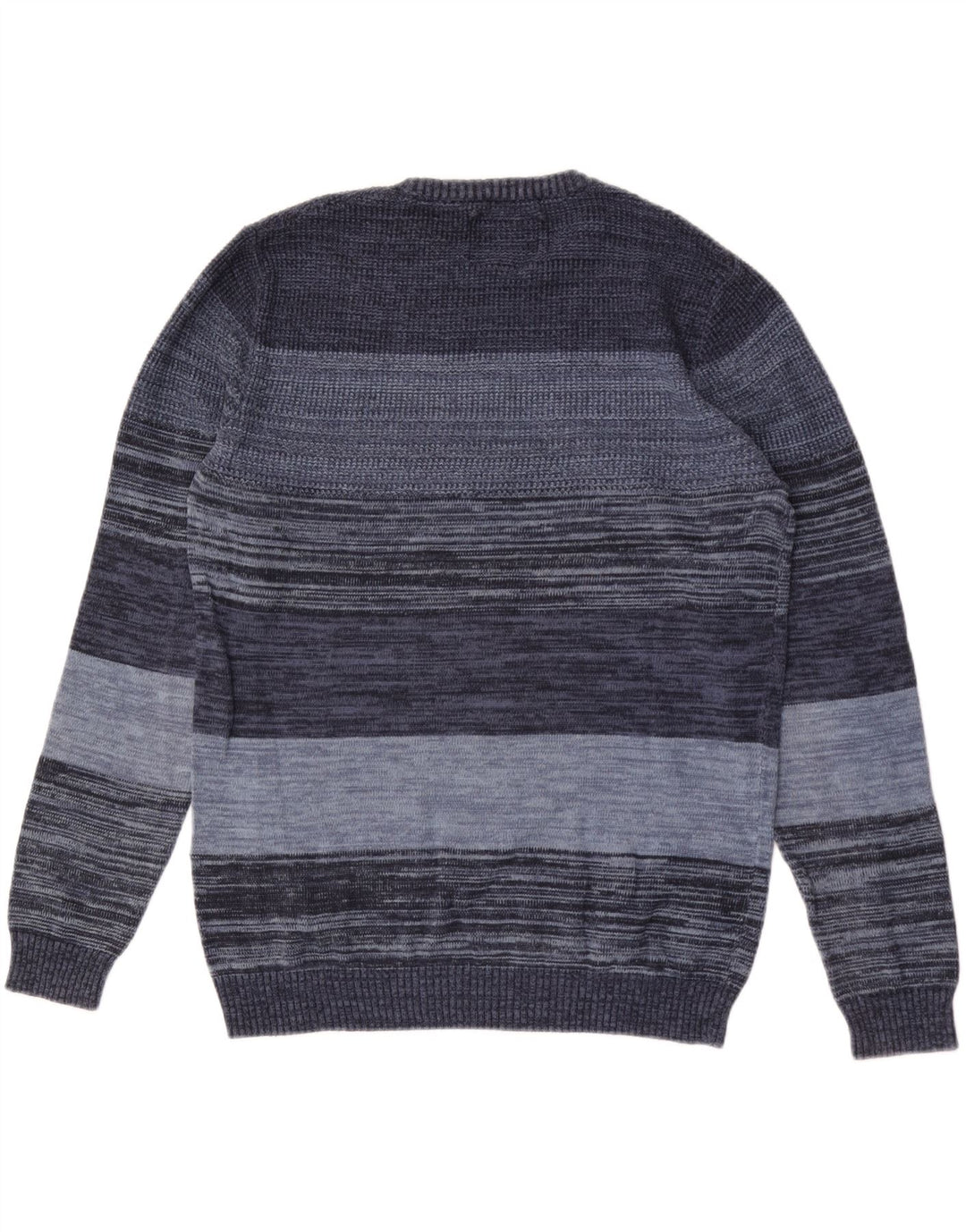 Jack & Jones Mens Crew Neck Jumper Sweater Medium Blue Pinstripe Cotton