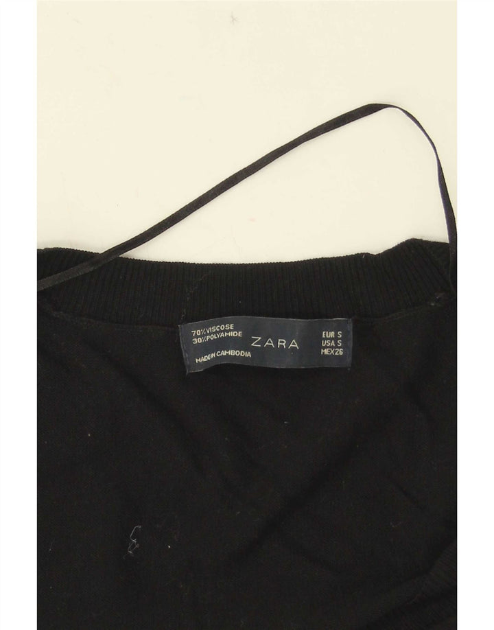 Zara Womens Vest Tank Top UK 10 Small Black
