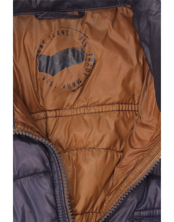 Gas Mens Hooded Padded Jacket UK 36 Small Navy Blue