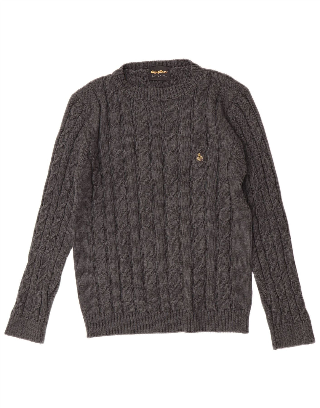 Refrigiwear Womens Crew Neck Jumper Sweater Medium Grey Virgin Wool