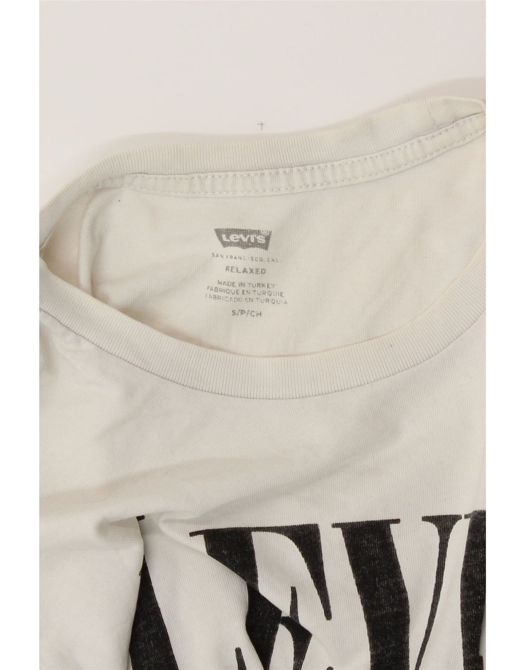 LEVI'S Mens Relaxed Relaxed Fit Graphic T-Shirt Top Small White Vintage Levi's and Second-Hand Levi's from Messina Hembry 