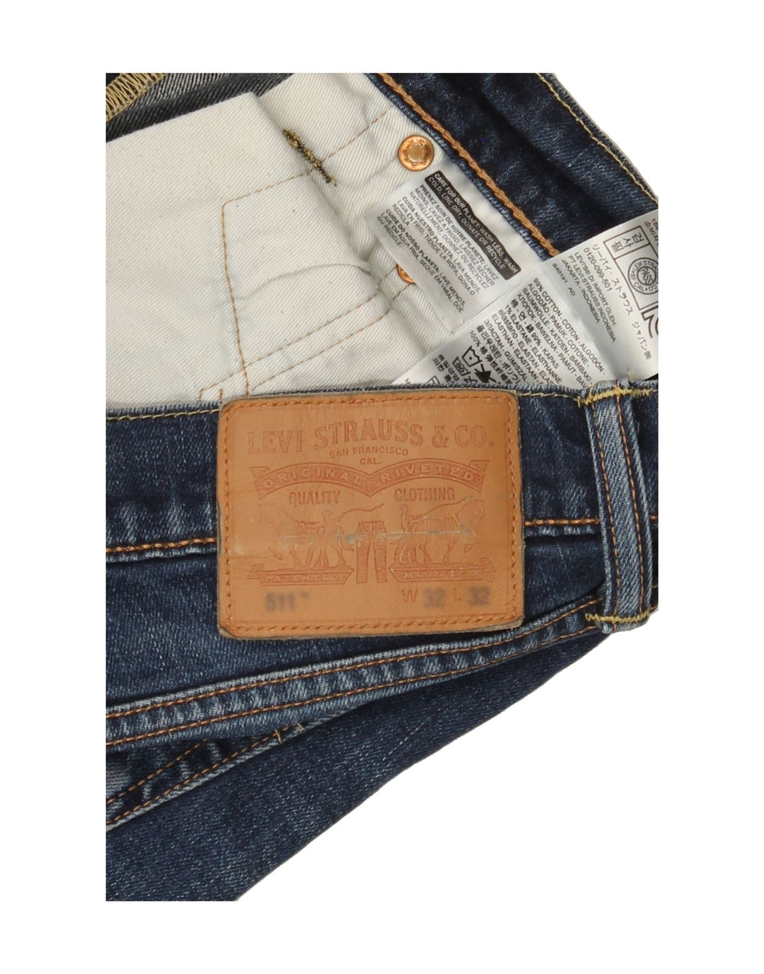 LEVI'S Mens 511 Slim Jeans W32 L32 Blue Cotton Vintage Levi's and Second-Hand Levi's from Messina Hembry 