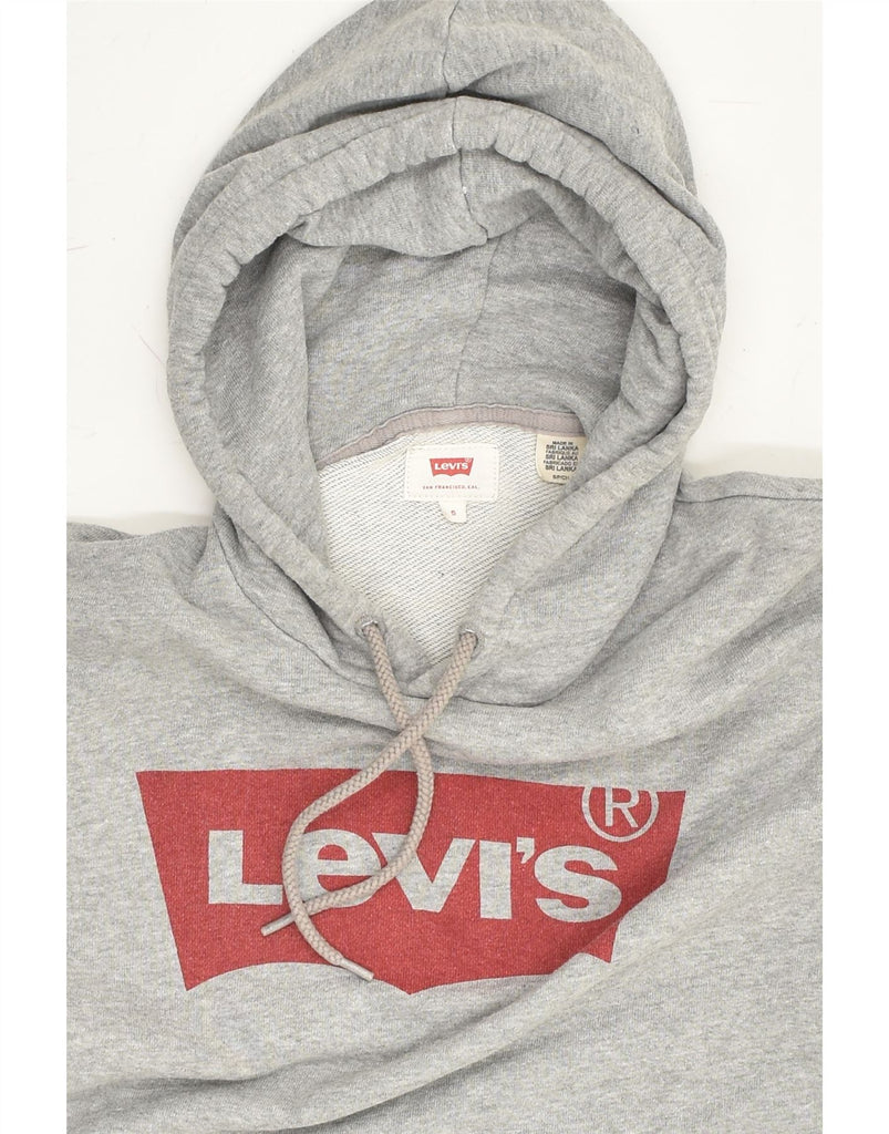 LEVI'S Womens Graphic Hoodie Jumper UK 8 Small Grey Cotton | Vintage Levi's | Thrift | Second-Hand Levi's | Used Clothing | Messina Hembry 