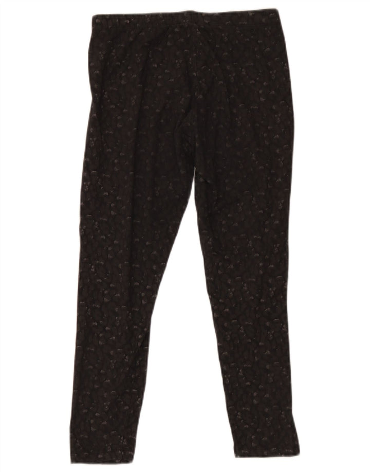 Fat Face Womens Crop Leggings UK 12 Medium Black Spotted Cotton