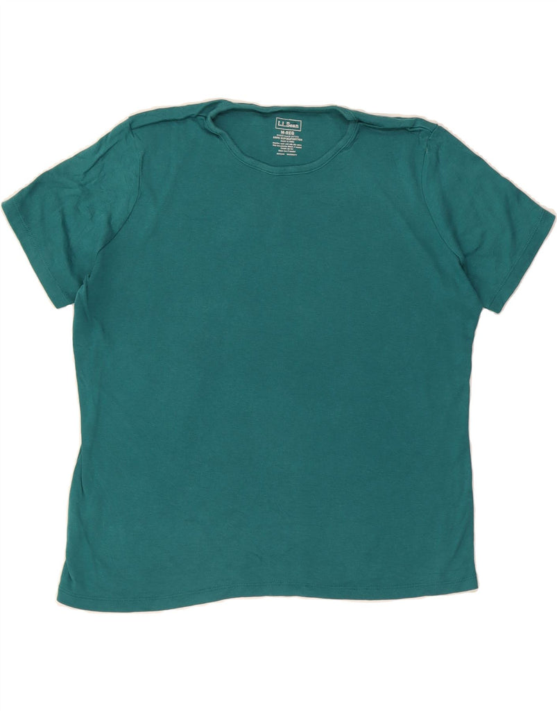 L.L.BEAN Womens T-Shirt Top UK 14 Medium Green Cotton Vintage L.L.Bean and Second-Hand L.L.Bean from Messina Hembry 