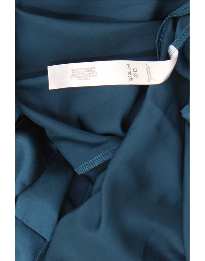 Marks & Spencer Womens Robe Maxi Dress UK 8/10 Small Blue Polyester