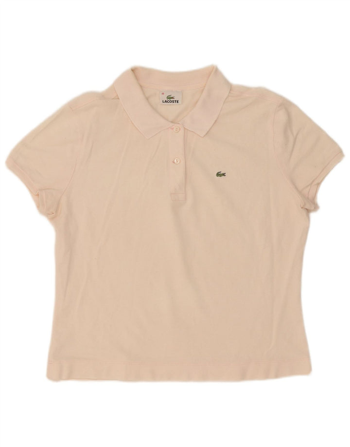 Lacoste Womens Polo Shirt Size 48 XL Pink Cotton