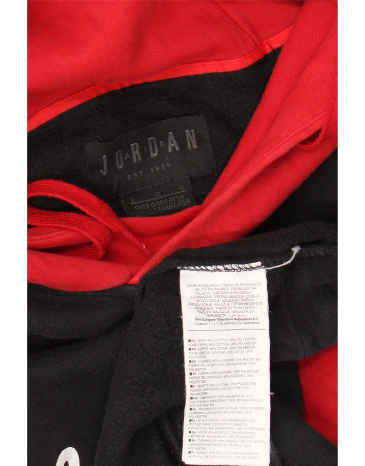 Jordan Mens Graphic Hoodie Jumper Large Black Colourblock Cotton