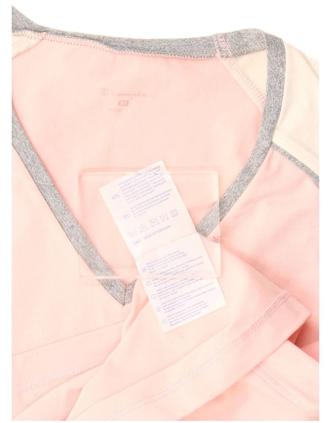 Champion Womens Vest Top UK 12 Medium Pink Colourblock Polyamide
