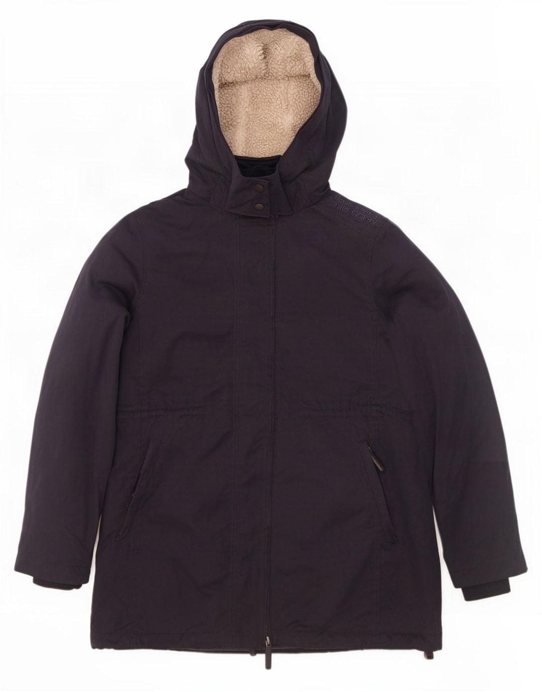 Superdry Mens Tall Hooded Parka Jacket UK 42 XL Navy Blue Polyester