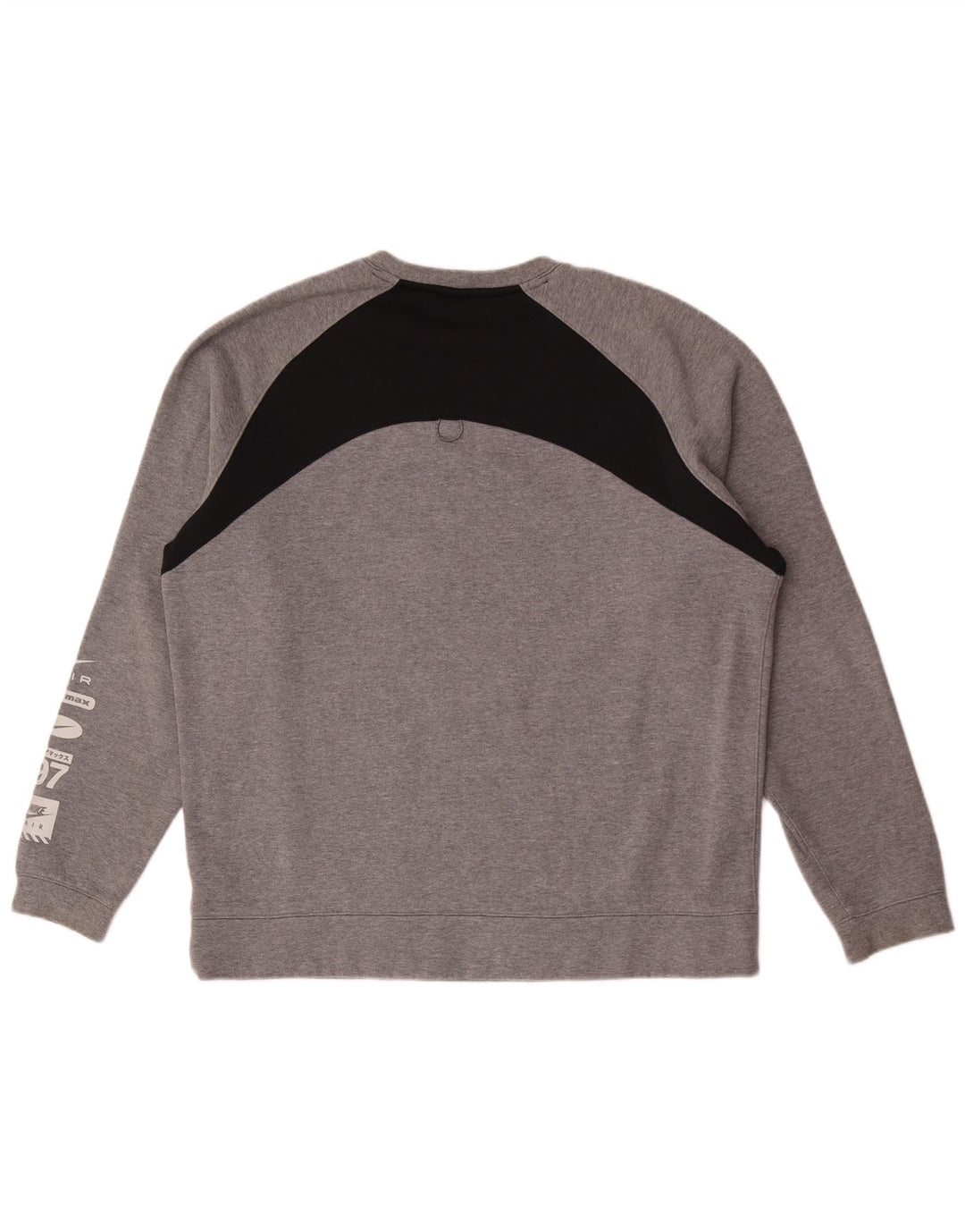 Nike Mens Graphic Sweatshirt Jumper XL Grey Colourblock Cotton