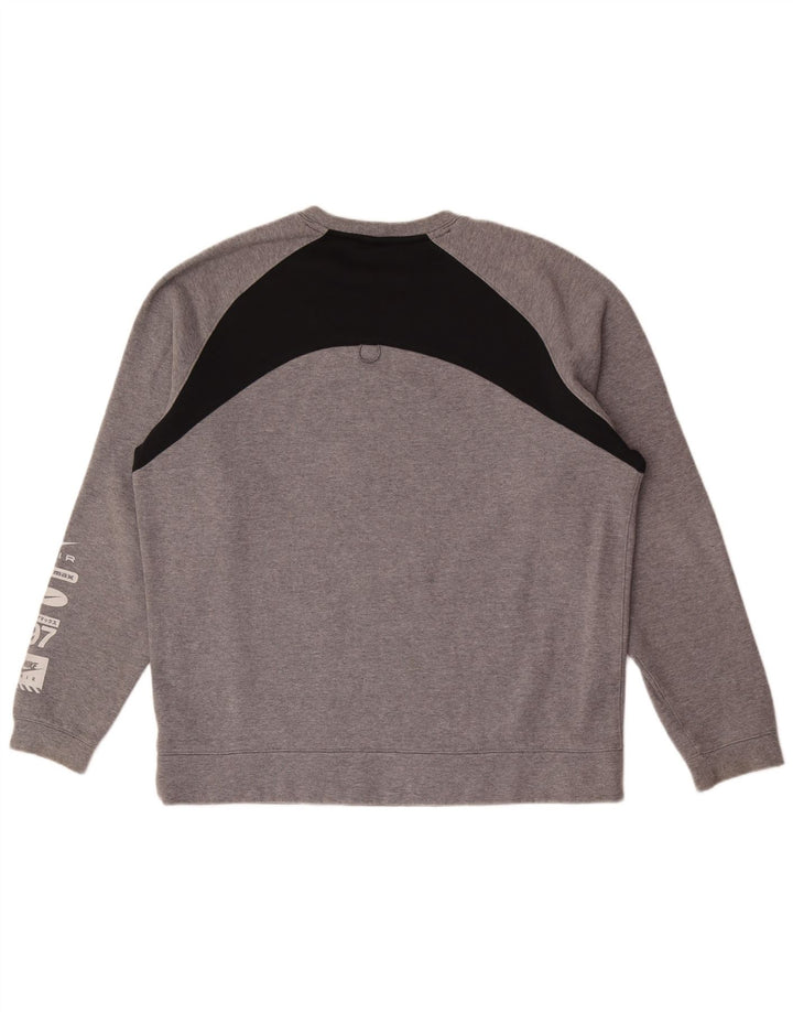 Nike Mens Graphic Sweatshirt Jumper XL Grey Colourblock Cotton
