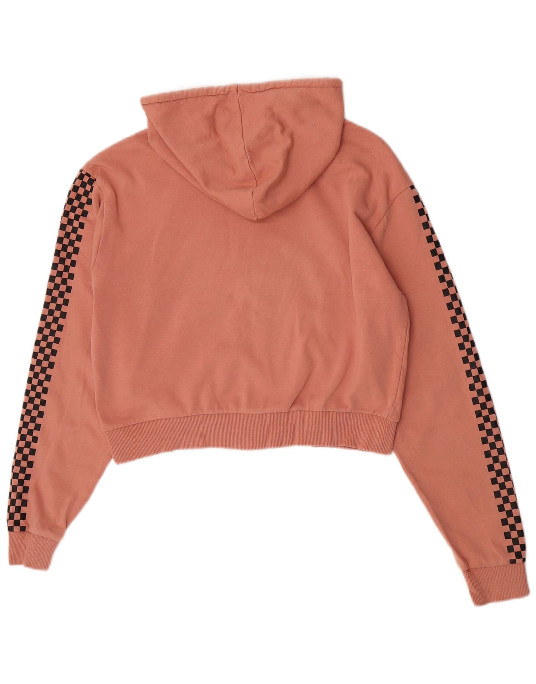 Vans Womens Oversized Crop Zip Hoodie Sweater UK 10 Small Pink Check