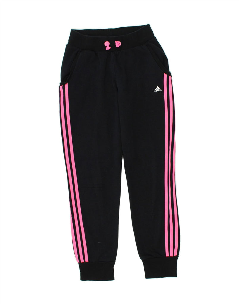 ADIDAS Girls Tracksuit Trousers Joggers 11-12 Years Black Cotton | Vintage Adidas | Thrift | Second-Hand Adidas | Used Clothing | Messina Hembry 